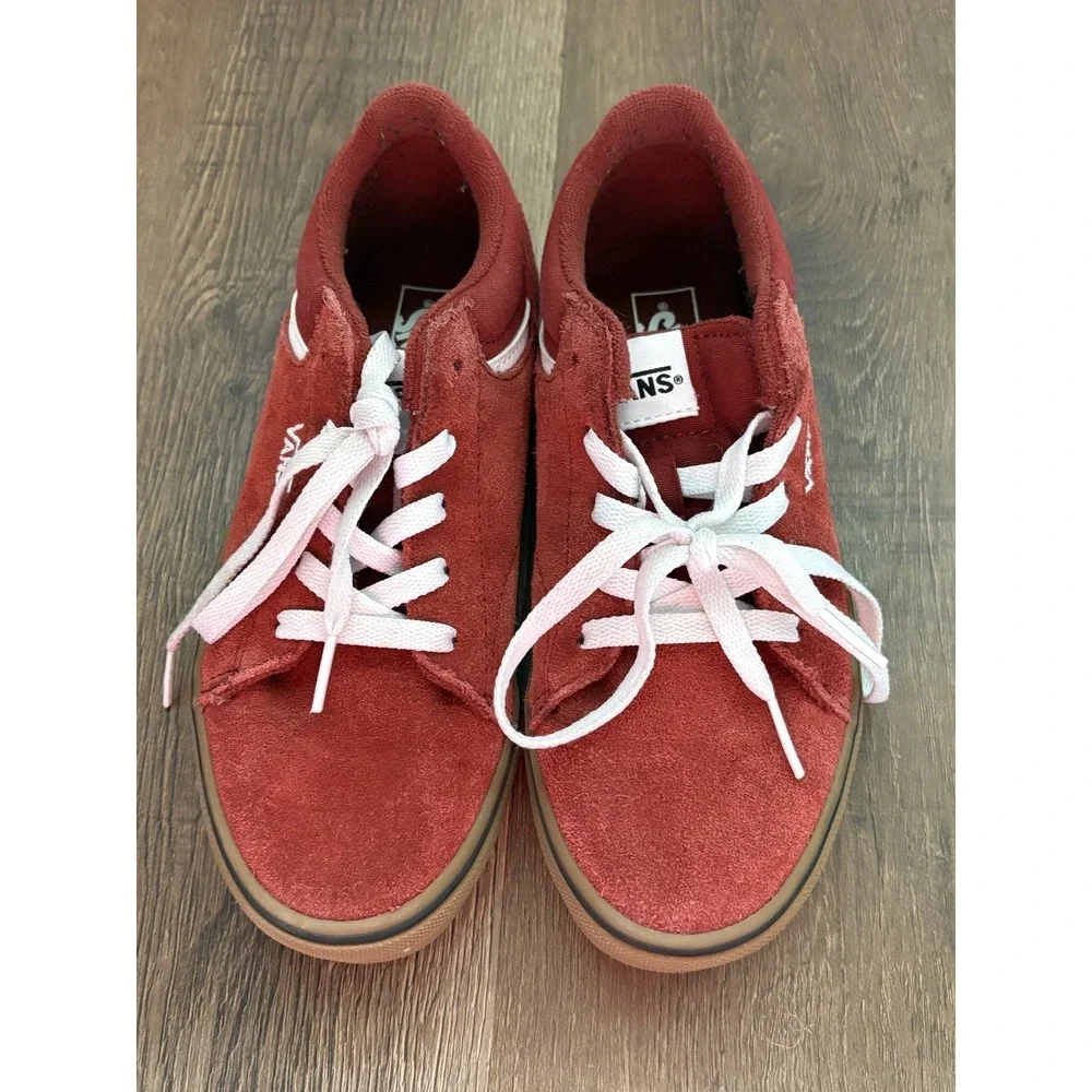 Vans‎ Seldan Lace Up Gum Sidewall Skate Sneaker Youth 3.5 Dark Red Pomegranate